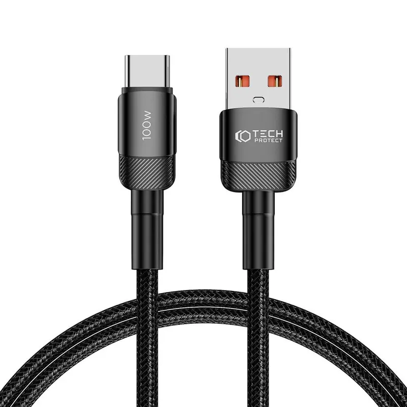 Tech-Protect Ultraboost Evo USB-A til USB-C Kabel 100W/5A - 1m - Sort