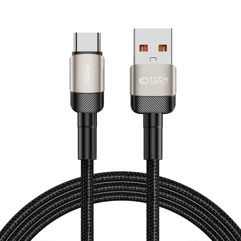 Tech-Protect Ultraboost Evo USB-A til USB-C Kabel 100W/5A - 2m - Titanium