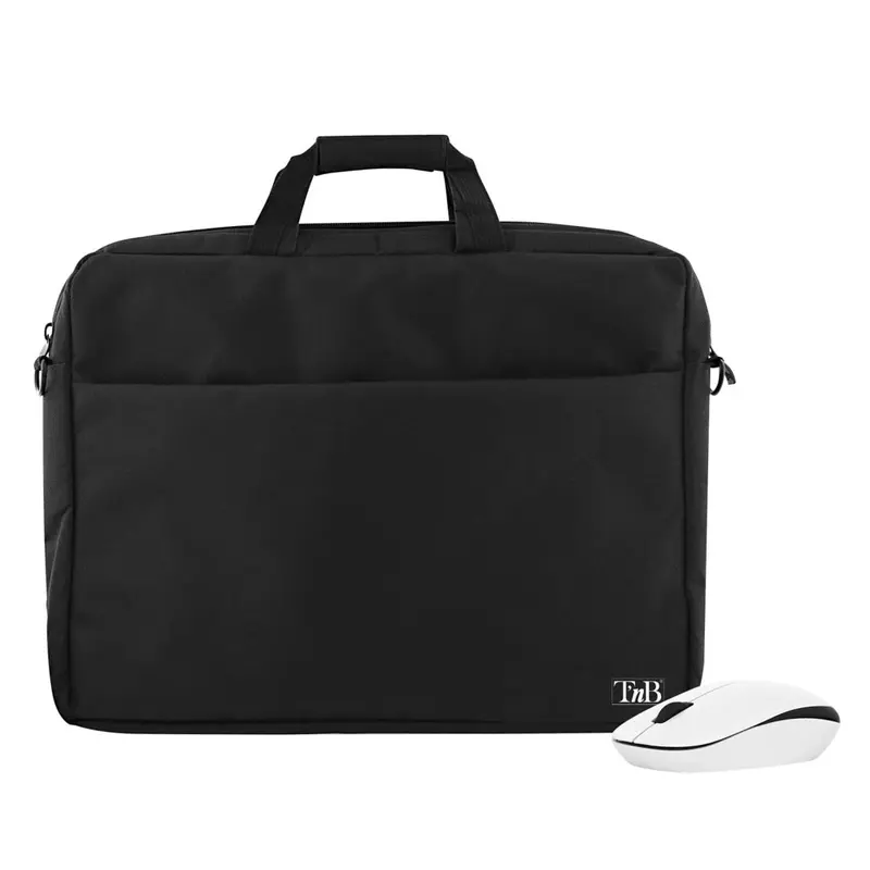 T'NB Bundle m. Computertaske 15.6" & Trådløs Mus - Sort / Hvid
