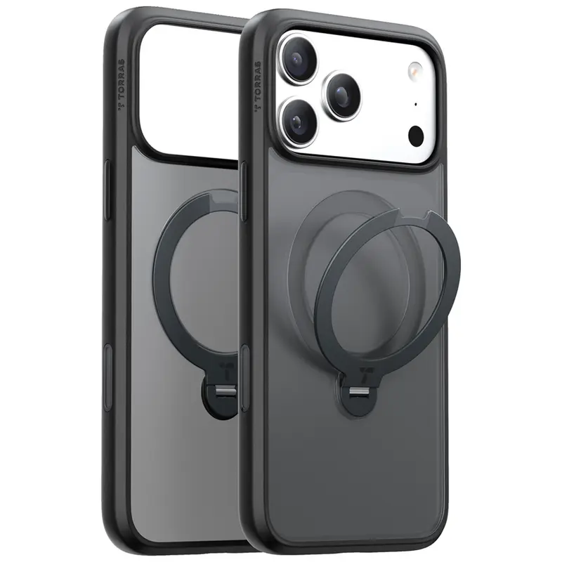 TORRAS Ostand Q3 Spin cover til iPhone 17 Pro Max/18 Pro Max, Sort