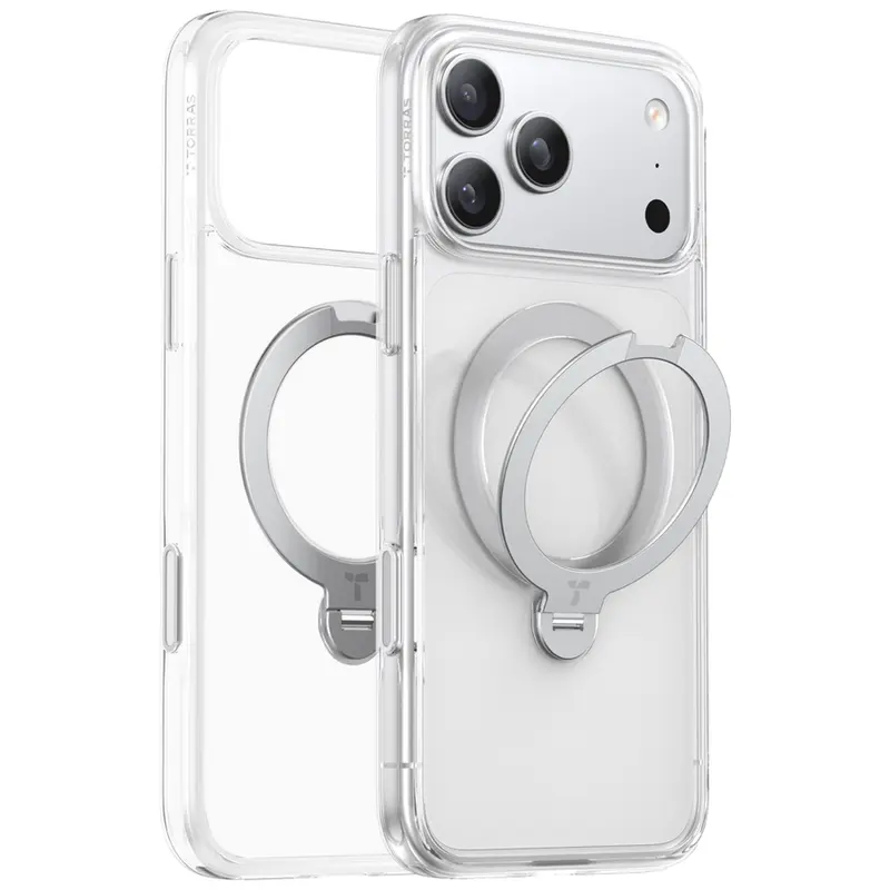 TORRAS Ostand Q3 Spin iPhone 17 Pro/18 Pro Cover, Klar