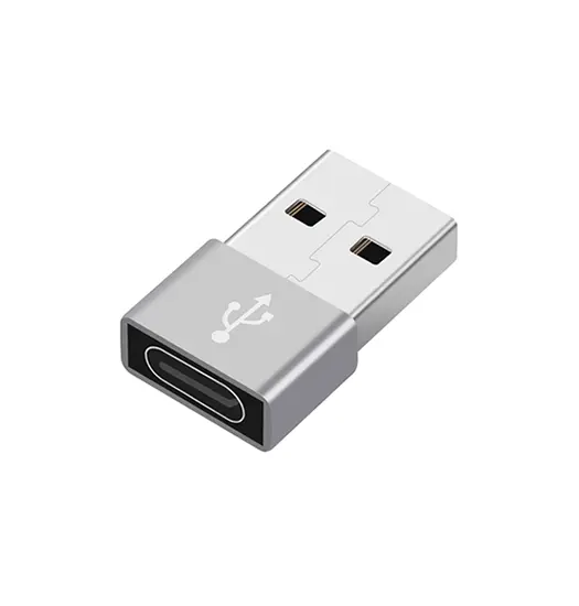 USB-A Han Til USB-C Hun - Adapter - Grå