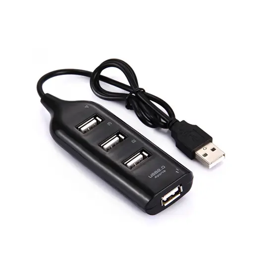 USB-A | Hub 4 Port - Adapter - Sort