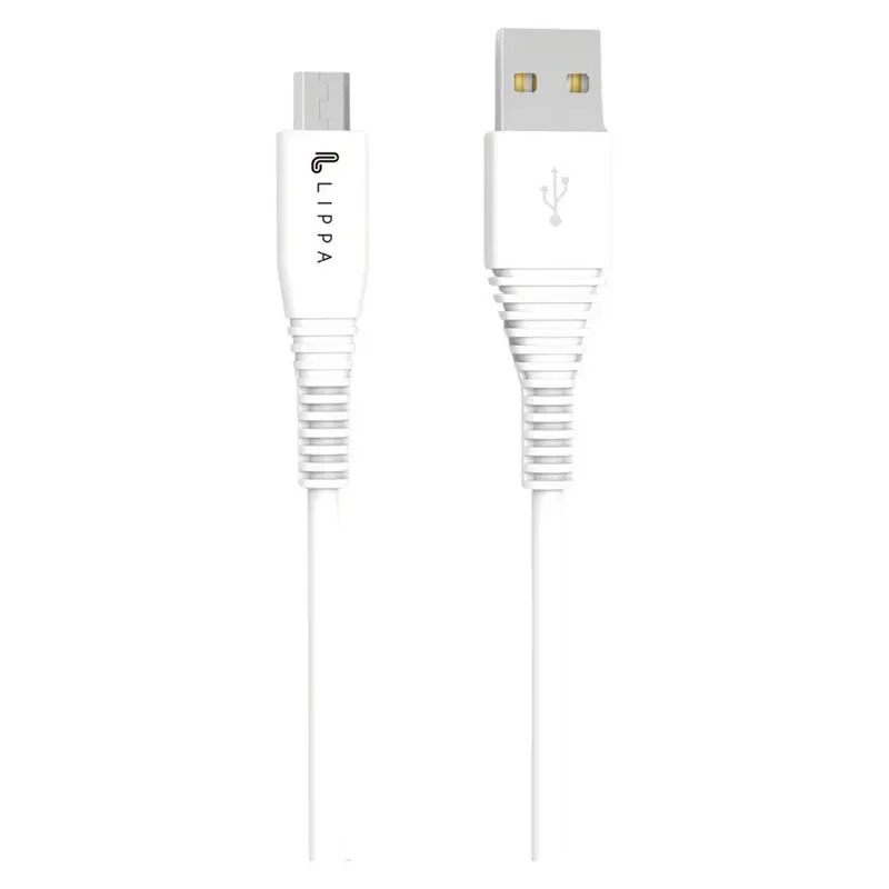 USB-A til Mikro USB kabel 1m, Hvid