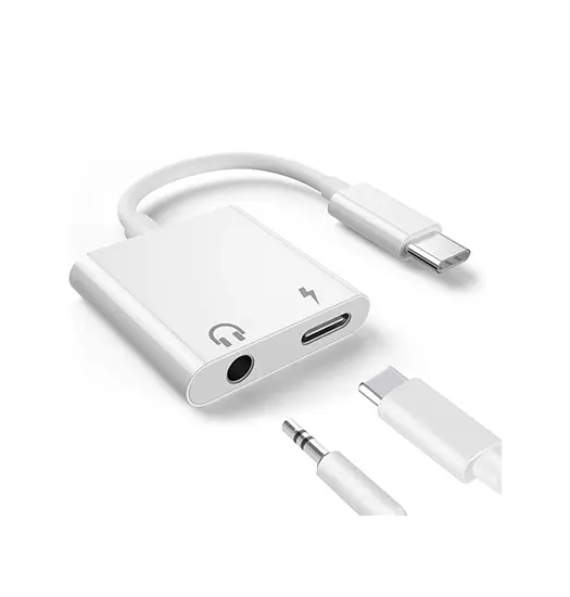 USB-C til 3.5mm Mini-jack Stik Hun / USB-C - Adapter - Hvid