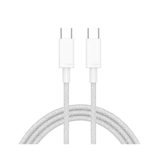 USB-C til USB-C | Fast-Charge Kabel – Hvid – 1m (100W)