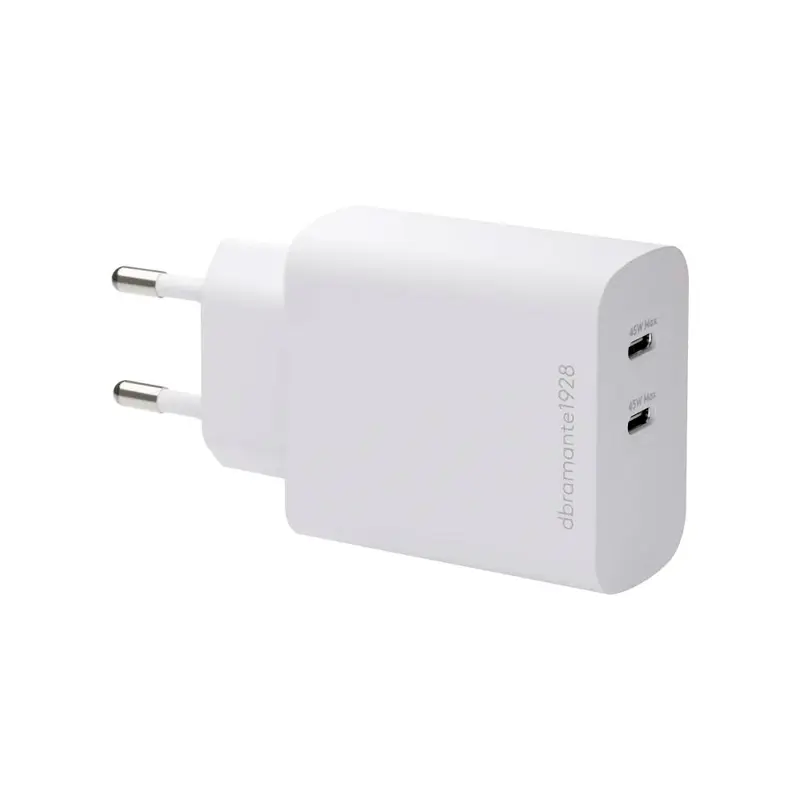 Vægoplader - dbramante1928 - 2x USB-C 45W - Hvid