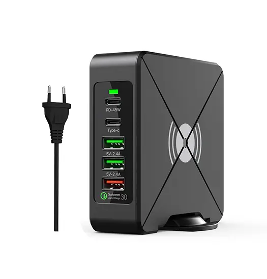 VoltDock 75W - PD & QC 3.0 Ladestation (2× USB-C + 3× USB-A)