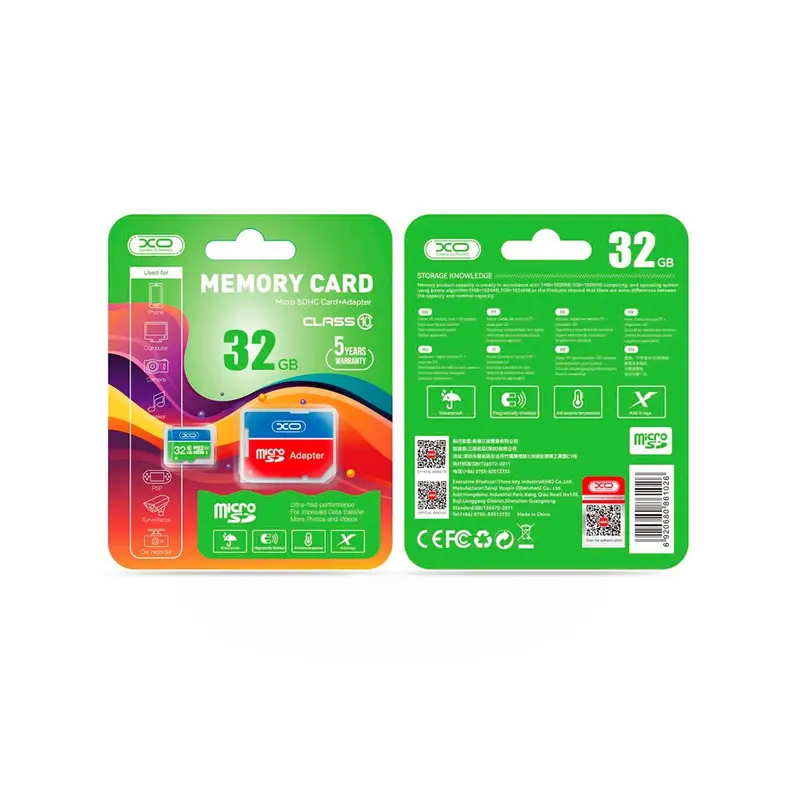XO - microSDHC Hukommelseskort m. Adapter 32GB